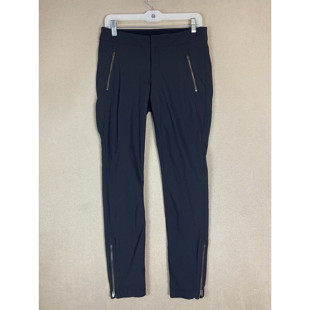 Athleta Pants Womens 6 Black Wander Skinny Ankle Zip Mid Rise Stretch Zip Pocket